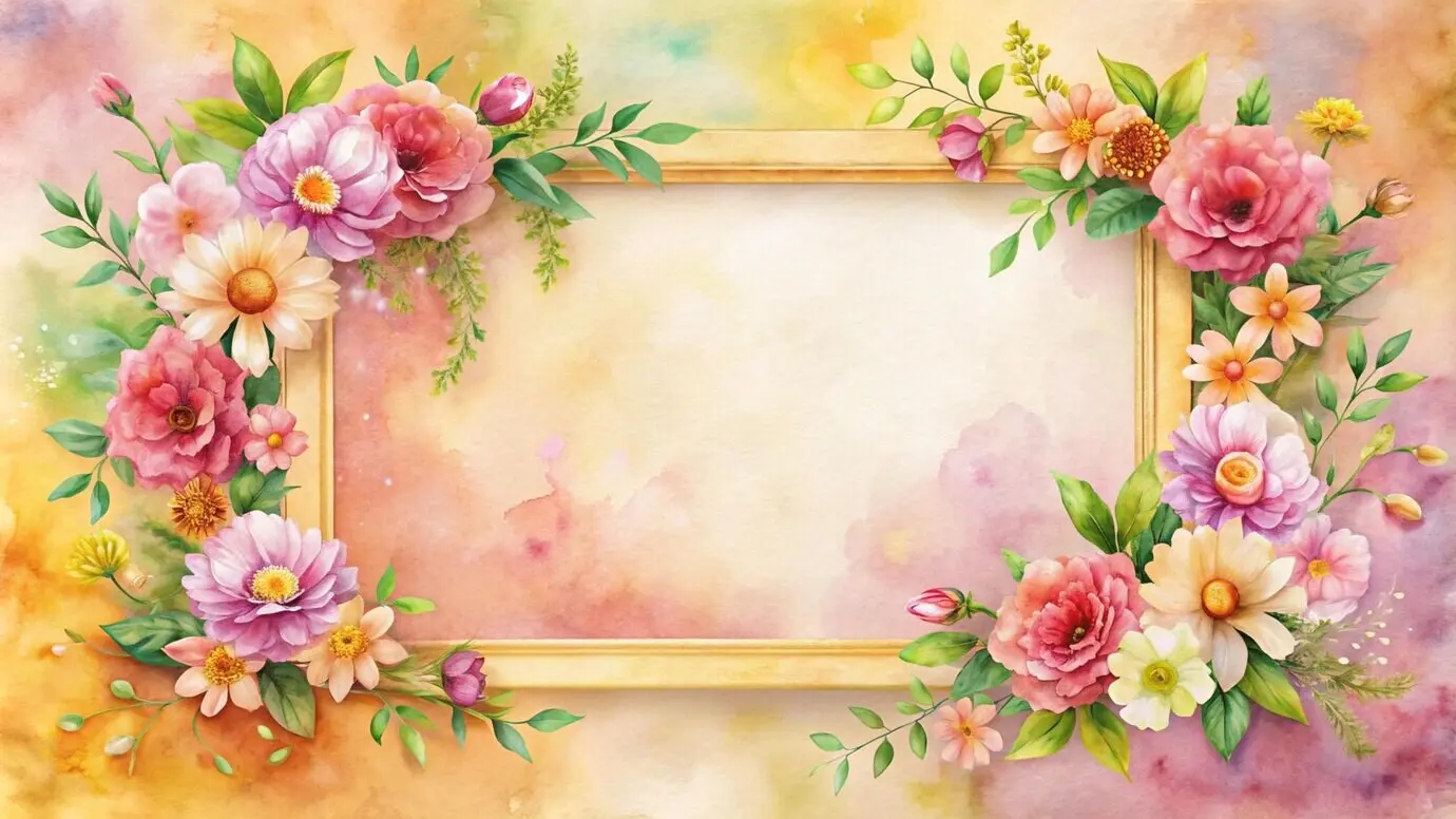 Floraler Aquarellrahmen mit freiem Bereich